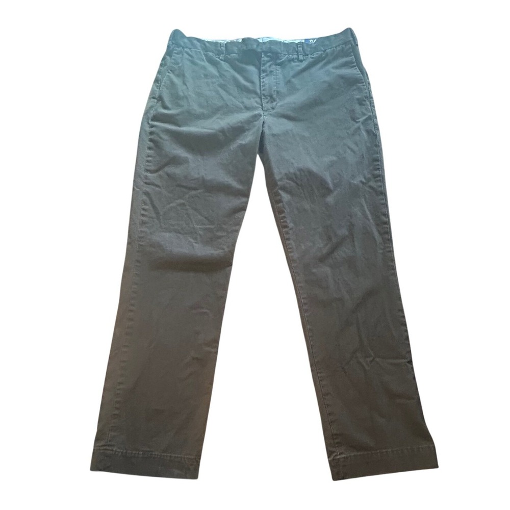 Polo Ralph Lauren Chino Pants 38x32 Gray Stretch Straight Fit Preppy Classic